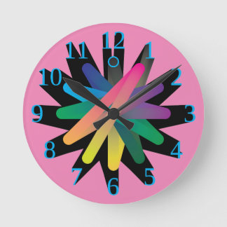 pastel dial big cyan letters round clock
