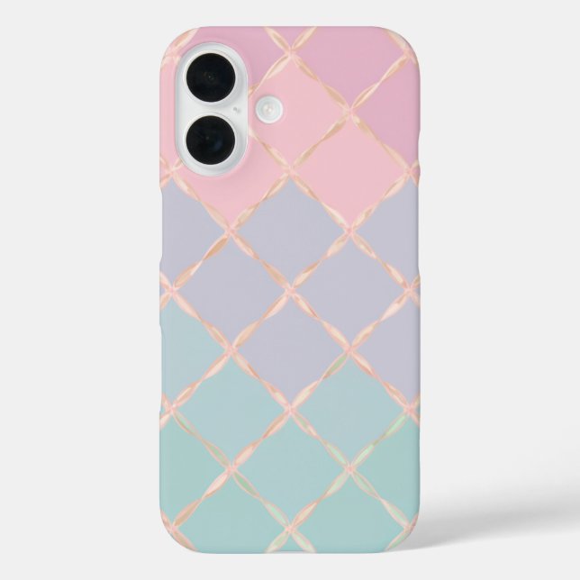 Pastel Diamond Grid Phone Case (Back)