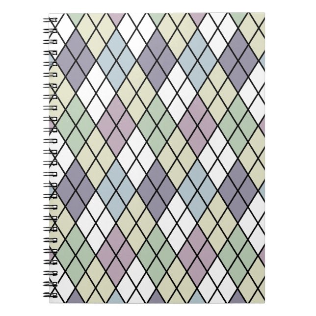 Pastel Diamonds Argyle Notebook (Front)