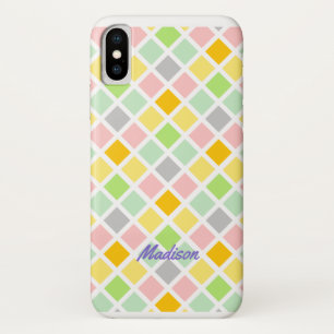 Pastel Diamonds custom name phone cases