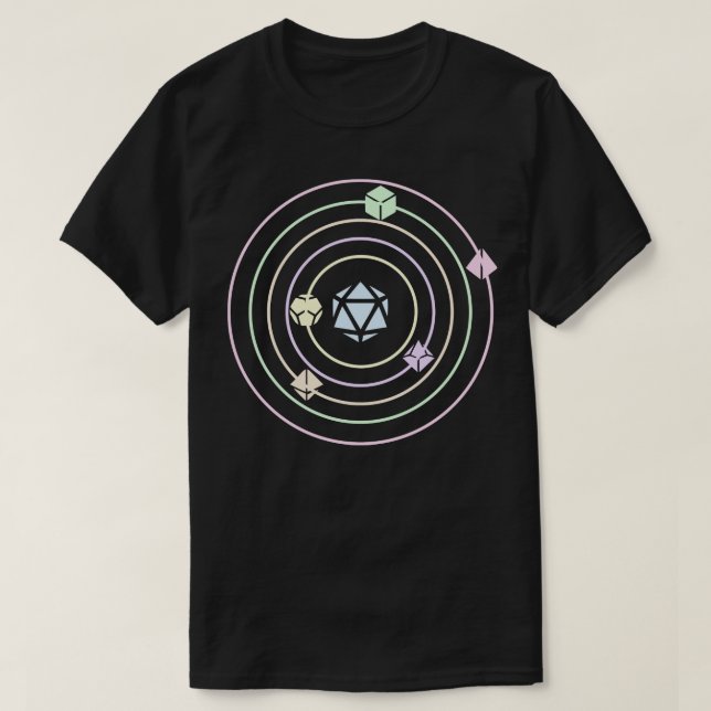 Pastel Dice Galaxy T-Shirt (Design Front)
