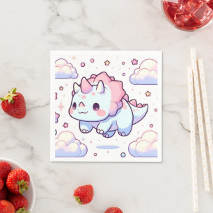 Pastel Dino Dinosaur Baby Shower Napkin