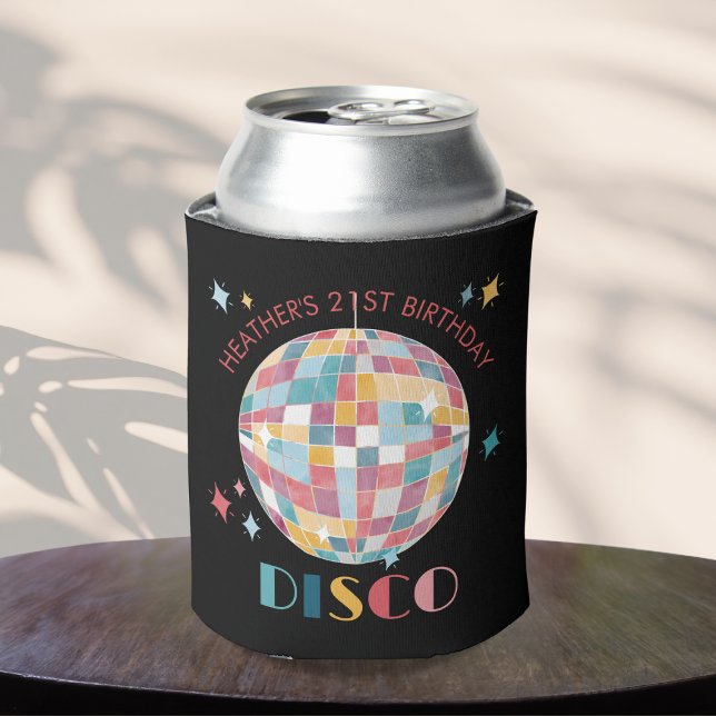 Pastel Disco Ball Birthday Party Custom Can Cooler (Creator Uploaded)