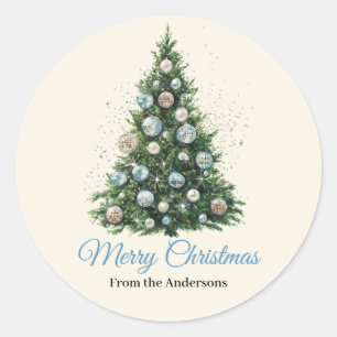 Pastel Disco Ball Ornament Christmas Tree Custom  Classic Round Sticker