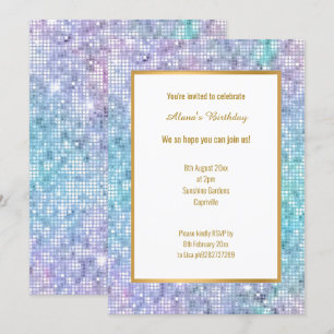 PASTEL DISCO SPARKLE  INVITATION