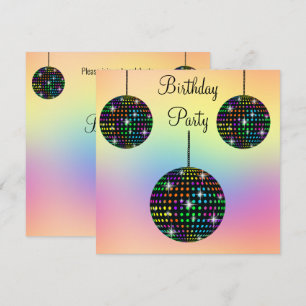 PASTEL  DISCO THEME  PARTY INVITATION