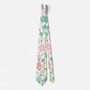 Pastel Ditsy Floral Shabby Chic Coquette Tie