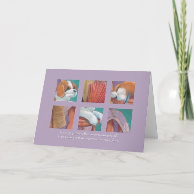 Pastel “Dog Puzzle" Love & Encouragement Card (Front)