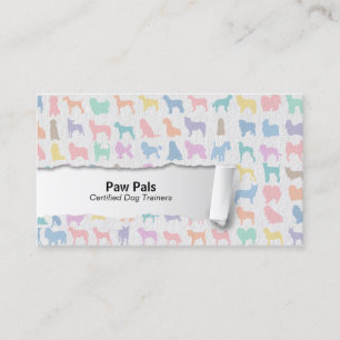 Pastel Dog Silhouettes Dog Trainer Business Card