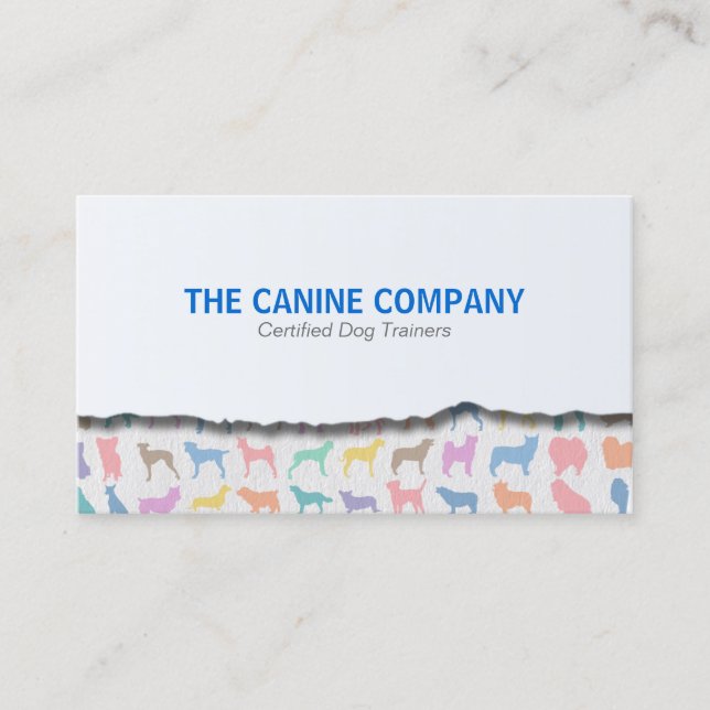 Pastel Dog Silhouettes Dog Trainer Business Card (Front)
