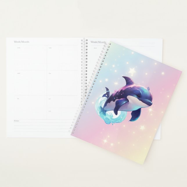 Pastel Dolphin Magical Ocean Fantasy Artwork Planner (Display)