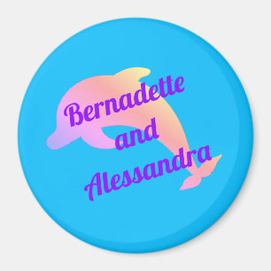 Pastel Dolphin Personalised Stateroom Door Marker Magnet