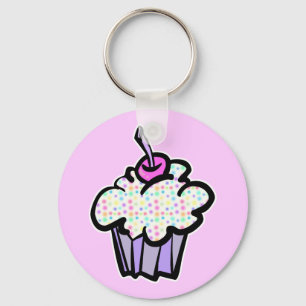 pastel dots cupcake key ring