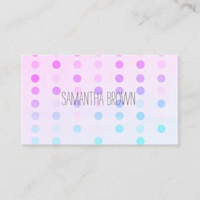 pastel dots pattern custom business cards (Front)