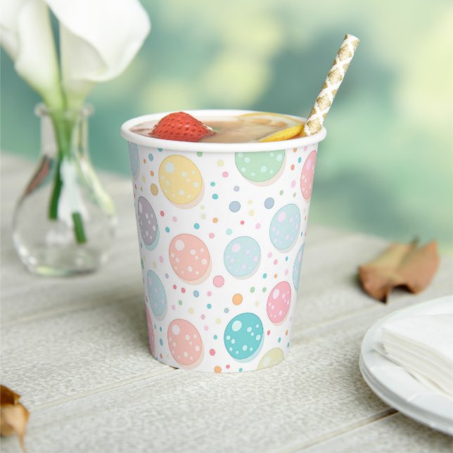 Pastel Dots Un-perfect Pattern Paper Cups (Insitu)