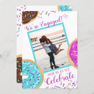 Pastel Doughnut Engagement Party Invitation