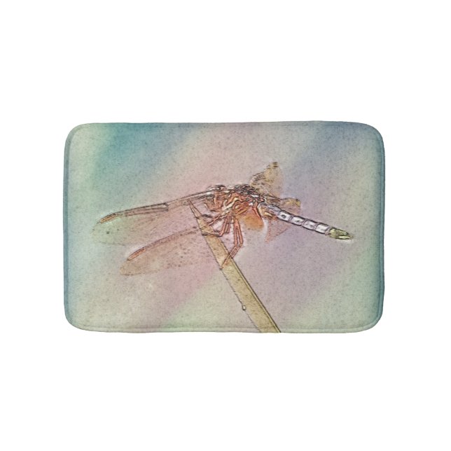 Pastel Dragonfly Bath Mat (Front)