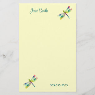 Pastel Dragonfly Stationery