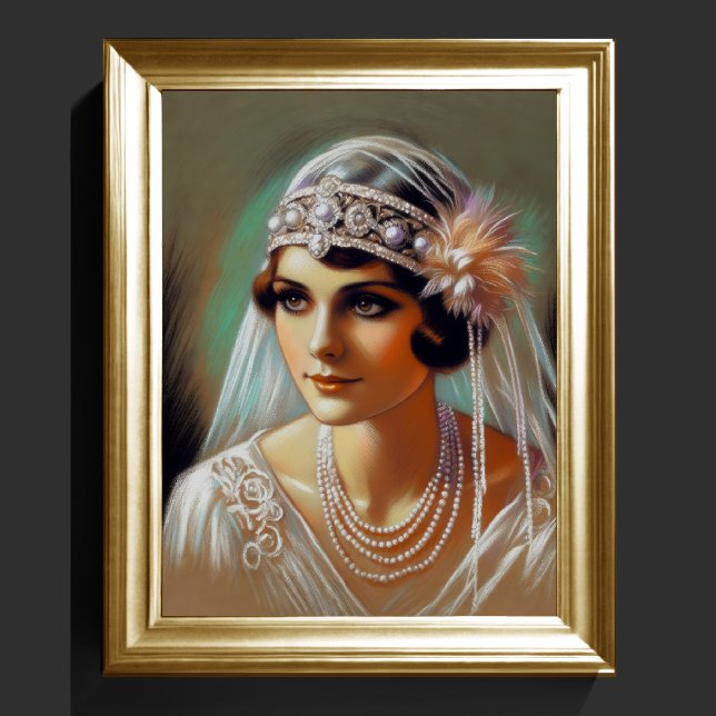 Pastel Drawing 1920's Bride Poster (Creator Uploaded)