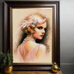 Pastel Drawing 1920's Flapper Girl Blonde Poster<br><div class="desc">Pastel Drawing 1920's Flapper Girl Blonde The aspect ratio is 3:4</div>