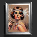 Pastel Drawing 1920's Flapper Girl Smoking II Poster<br><div class="desc">Pastel Drawing 1920's Flapper Girl Smoking II The aspect ratio is 3:4</div>