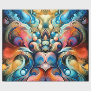 Pastel Drawing Abstract Bubbly Organic Colorful Wrapping Paper