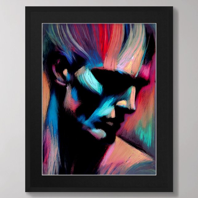 Pastel Drawing Abstract Colourful Man Poster (Creator Uploaded)