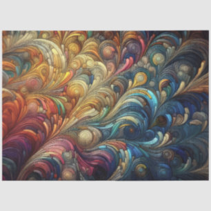 Pastel Drawing Abstract Organic Bubbly Colorful Tissue Paper