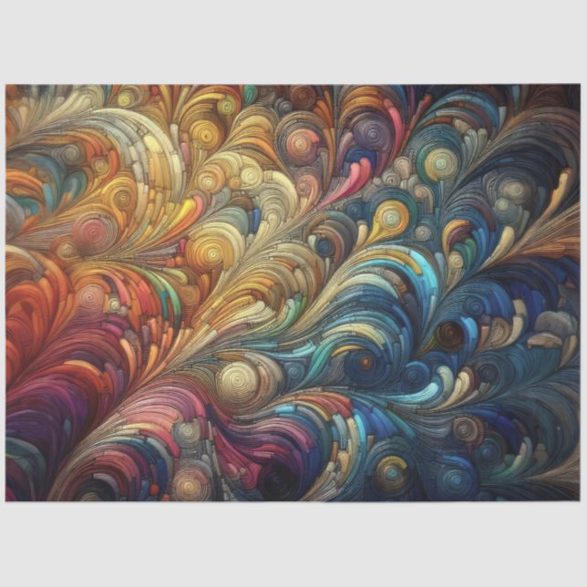 Pastel Drawing Abstract Organic Bubbly Colourful Tissue Paper (Front)