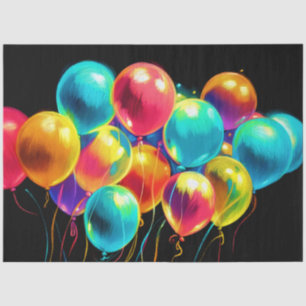 Pastel Drawing Colourful Joyful Bouquet of Balloon Tissue Paper