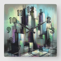 Pastel Drawing Futuristic City Abstract
