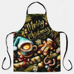 Pastel Drawing of a Christmas Whimsical Apron
