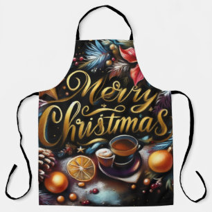 Pastel Drawing of a Christmas Whimsical Apron