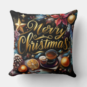 Pastel Drawing of a Christmas Whimsical Cushion