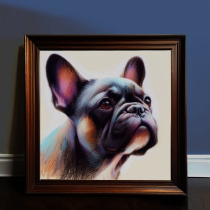 Pastel Drawing of a French Bulldog II Poster