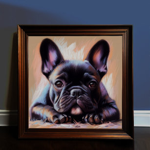 Pastel Drawing of a French Bulldog III Poster