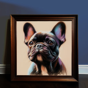 Pastel Drawing of a French Bulldog Poster