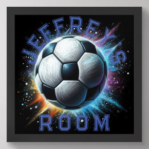 Pastel Drawing Soccer Ball Power Personalise Poster