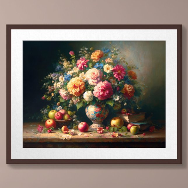 Pastel Drawing Still Life Vase of Flowers on Table Poster (Creator Uploaded)