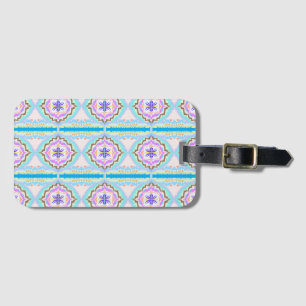 Pastel Dream Boho Geometric Kaleidoscope Luggage Tag