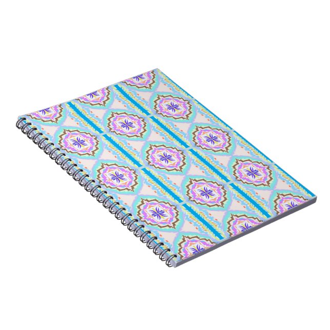 Pastel Dream Boho Geometric Kaleidoscope Notebook (Right Side)