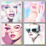 Pastel Dream: Glamourous Pop Art Canvas Collection Canvas Photo Tile<br><div class="desc">Immerse yourself in elegance with the "Pastel Dream" collection. This set of four canvases captures the beauty of glamour through a contemporary pop art style, enriched with delicate pastel shades and intricate details. Perfect for those looking to add a touch of romance and sophistication to any space, these canvases are...</div>