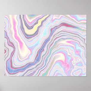 Pastel Dream Marble Waves Poster