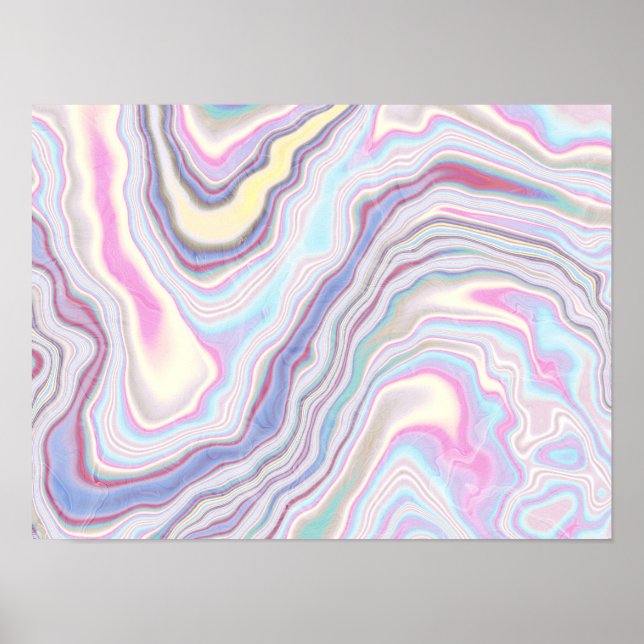 Pastel Dream Marble Waves Poster (Front)
