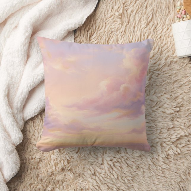 Pastel Dream: Renaissance-Style Modern Sky Study Cushion (Blanket)
