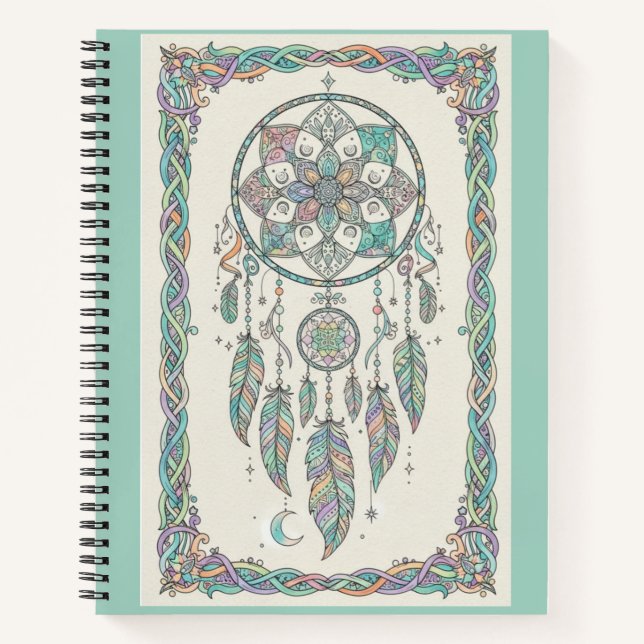 Pastel Dreamcatcher Celestial Bohemian Art Journal (Front)
