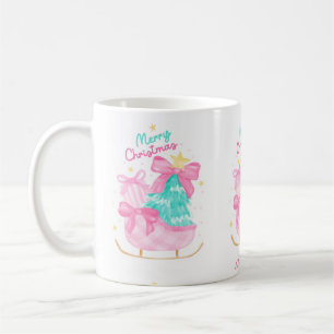 pastel dreams blue,pink and yellow sleigh gift coffee mug