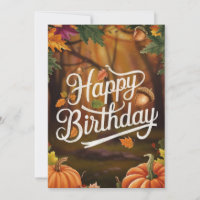 Pastel Dreamy Cosy Autumn Fall Happy Birthday