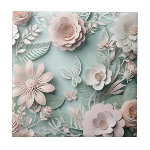 Pastel Dreamy Floral Botanical Tile