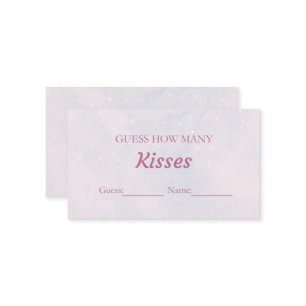 Pastel Dreamy Guess How Many Kisses Bridal Game Enclosure Card
